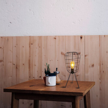 工業風鐵絲葫蘆設計燈-桌燈